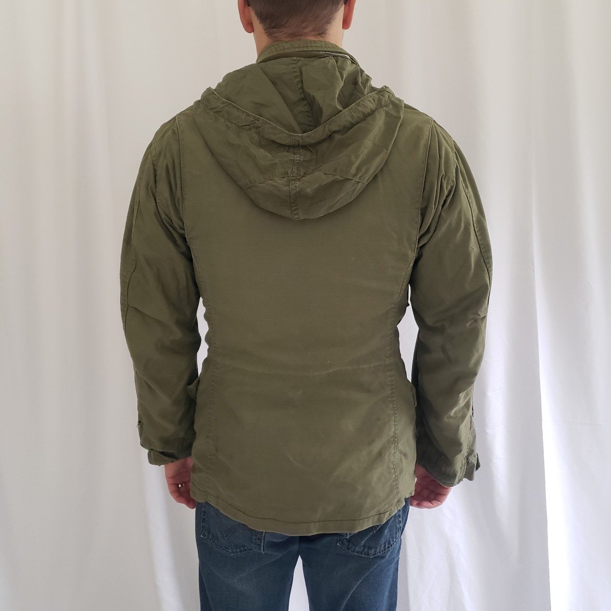 Vintage Hooded Military Green Jacket