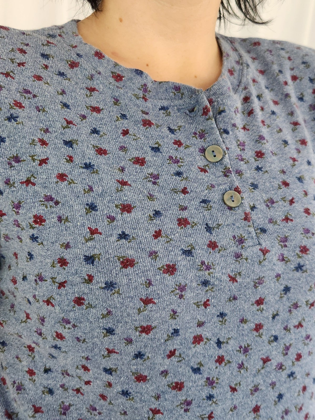 90s Blue Ditsy Floral Tee