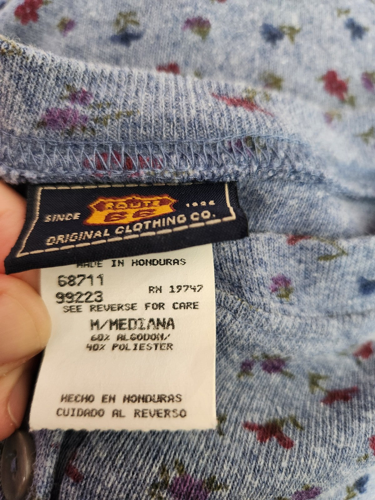 90s Blue Ditsy Floral Tee