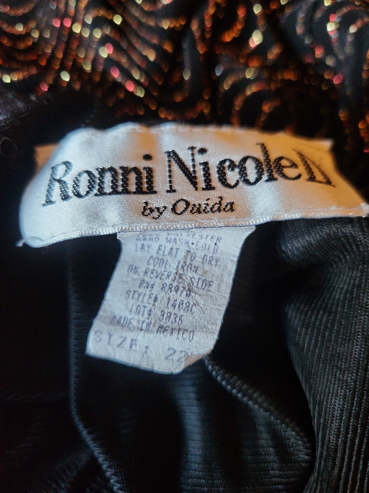 Y2K Black, Gold, and Red Glittery Dress