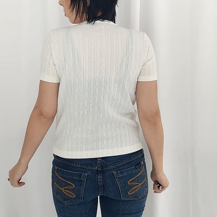 70s White Poly Tee