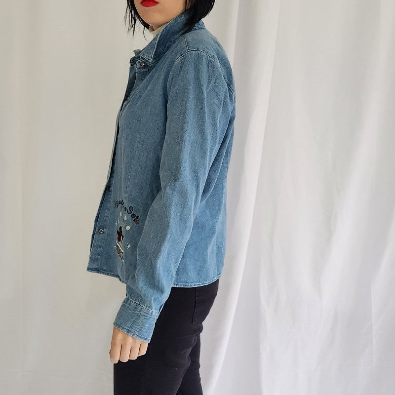 00s Denim Shirt with Penguins
