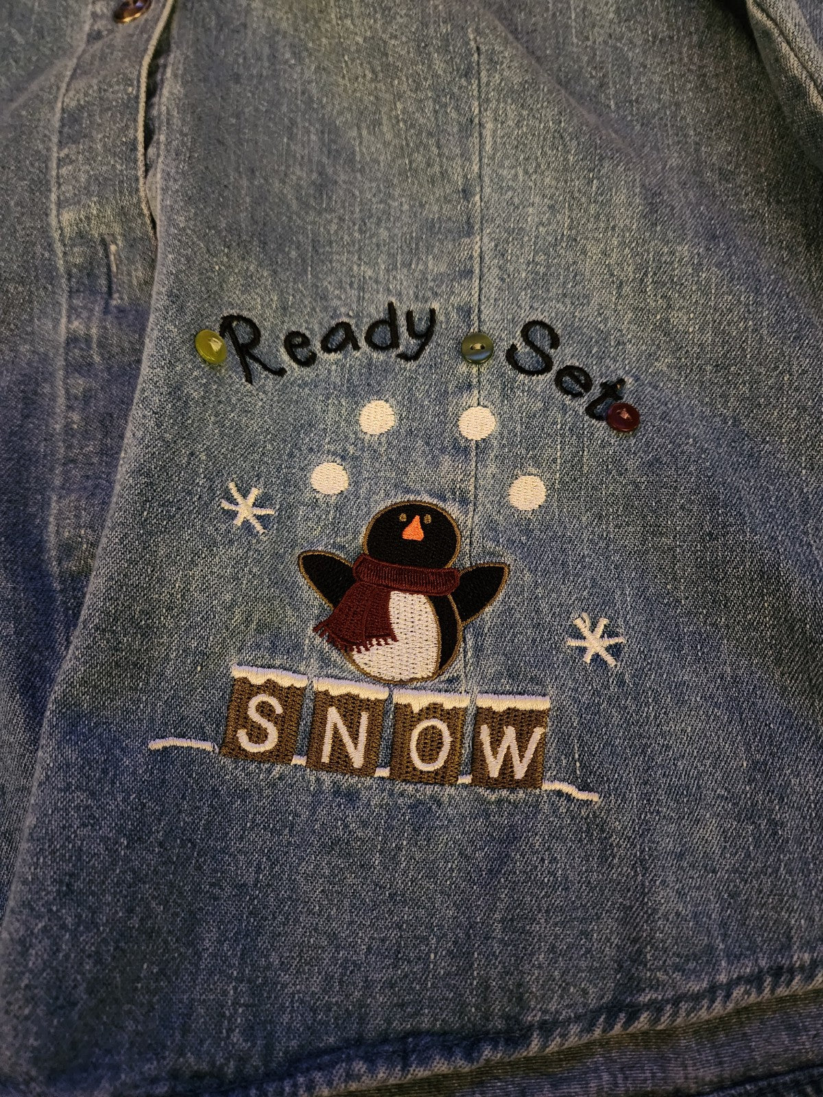 00s Denim Shirt with Penguins