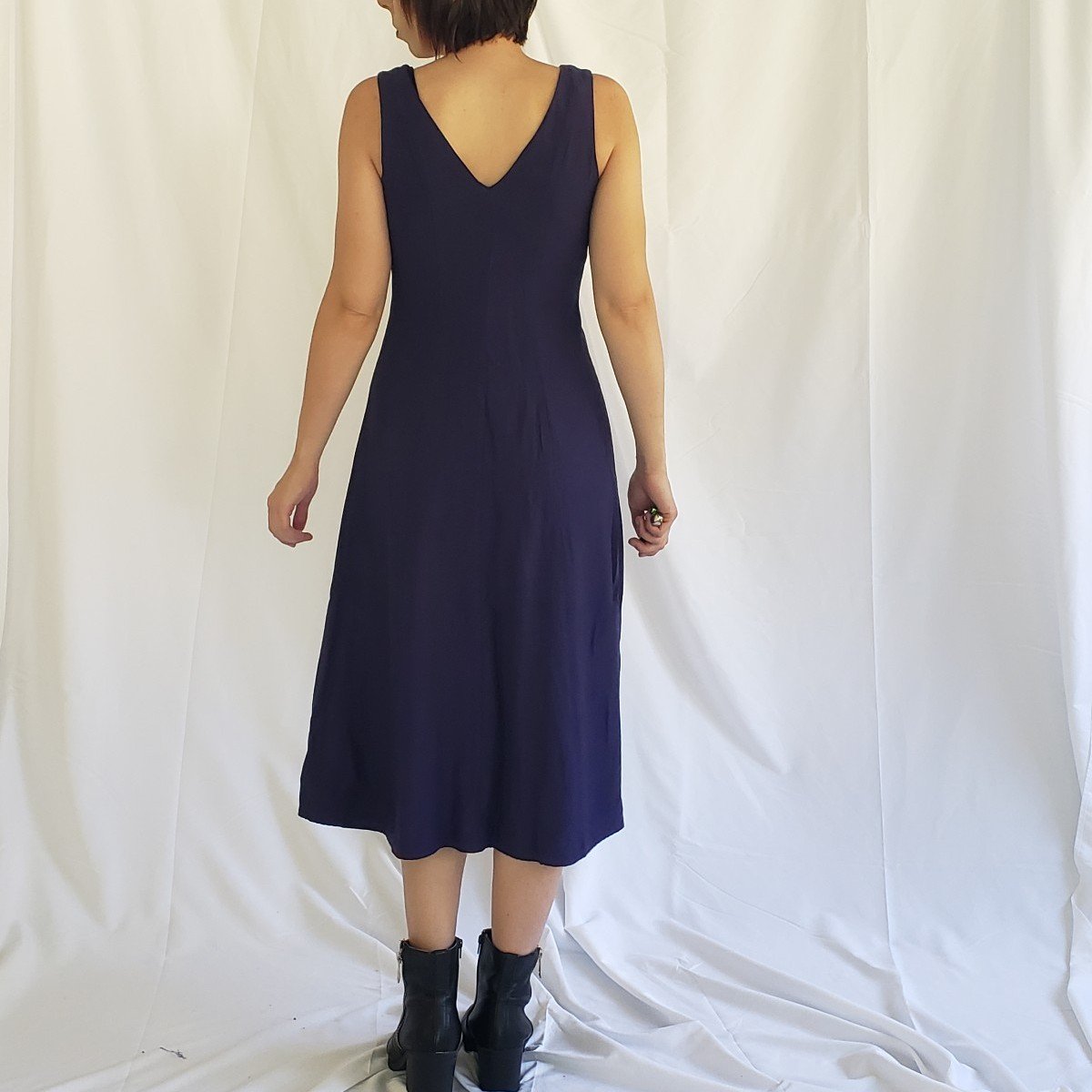 90s Purple Whimsigoth Midi Dress