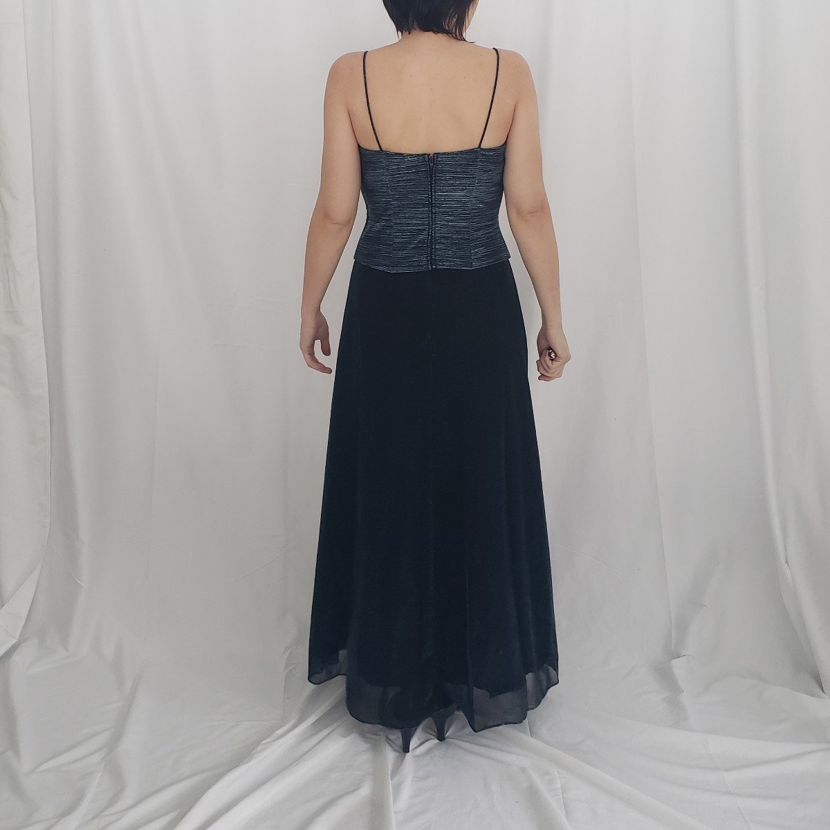 Y2K Iridescent Blue Prom Dress