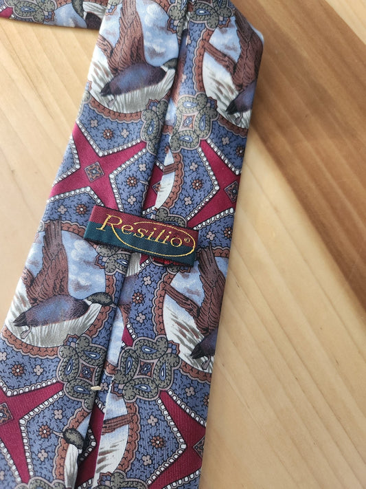 Vintage Silk Duck Theme Tie