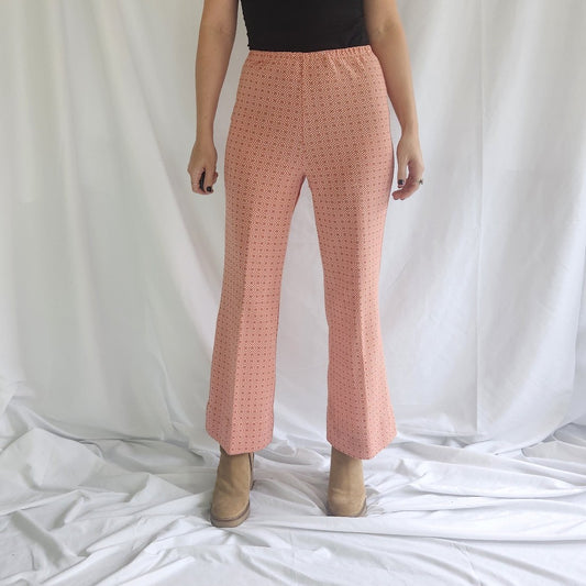 70s Orange and White Checked Pants