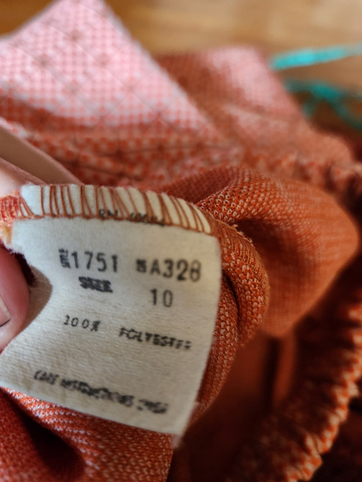 70s Orange and White Checked Pants