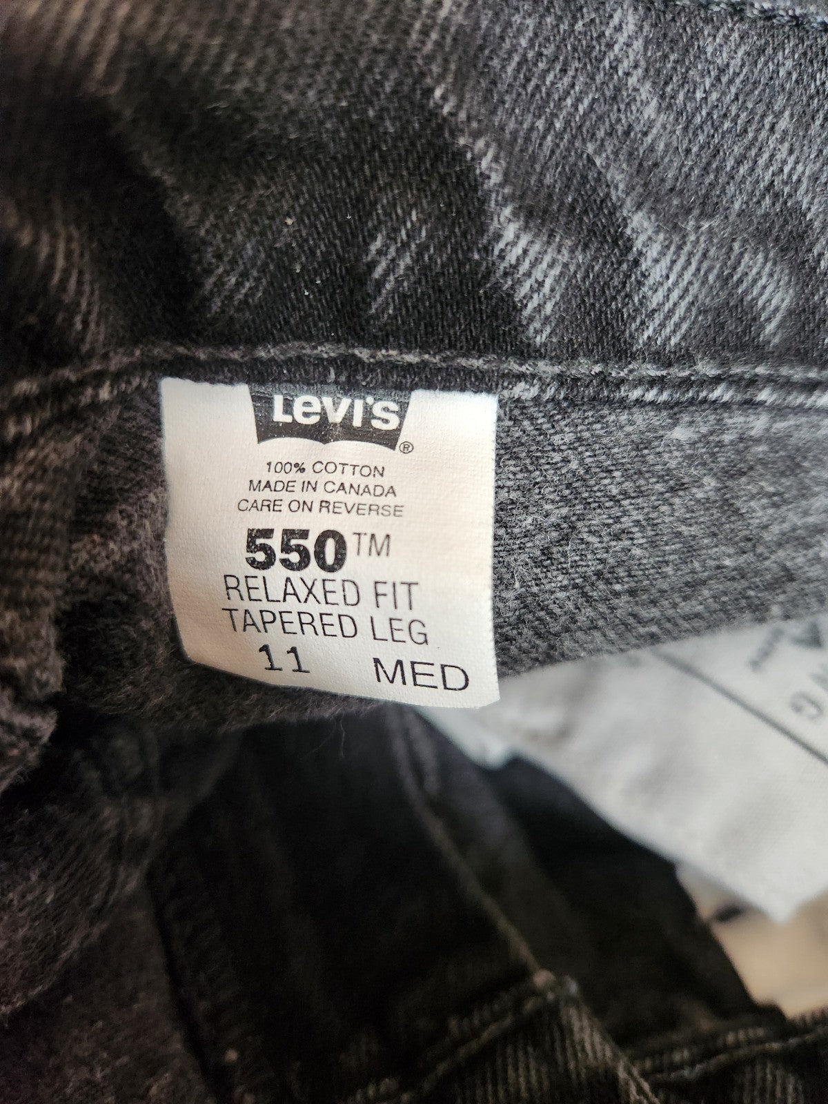 90s Levi's 550 Black Relaxed Tapered Leg Jeans