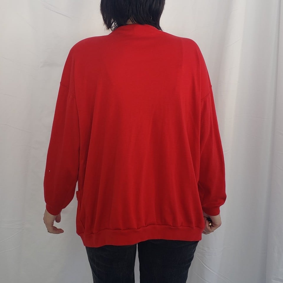 90s Red Oversize Cardigan