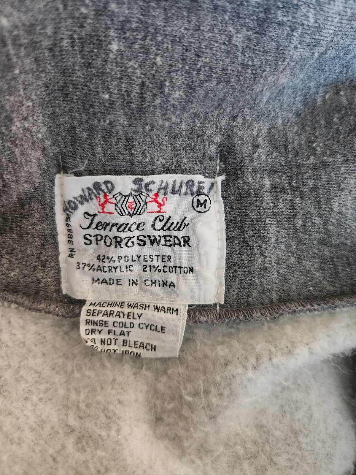 80s Gray and Red Zip Up Sweatshirt