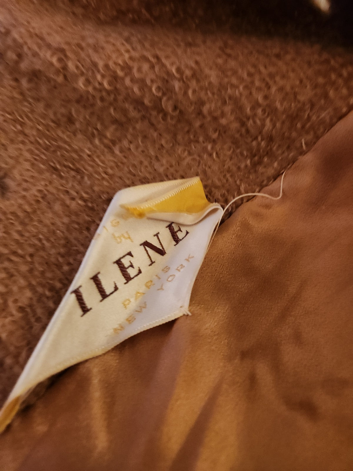 50s/60s Boucle Wool Swing Coat with Mink Collar