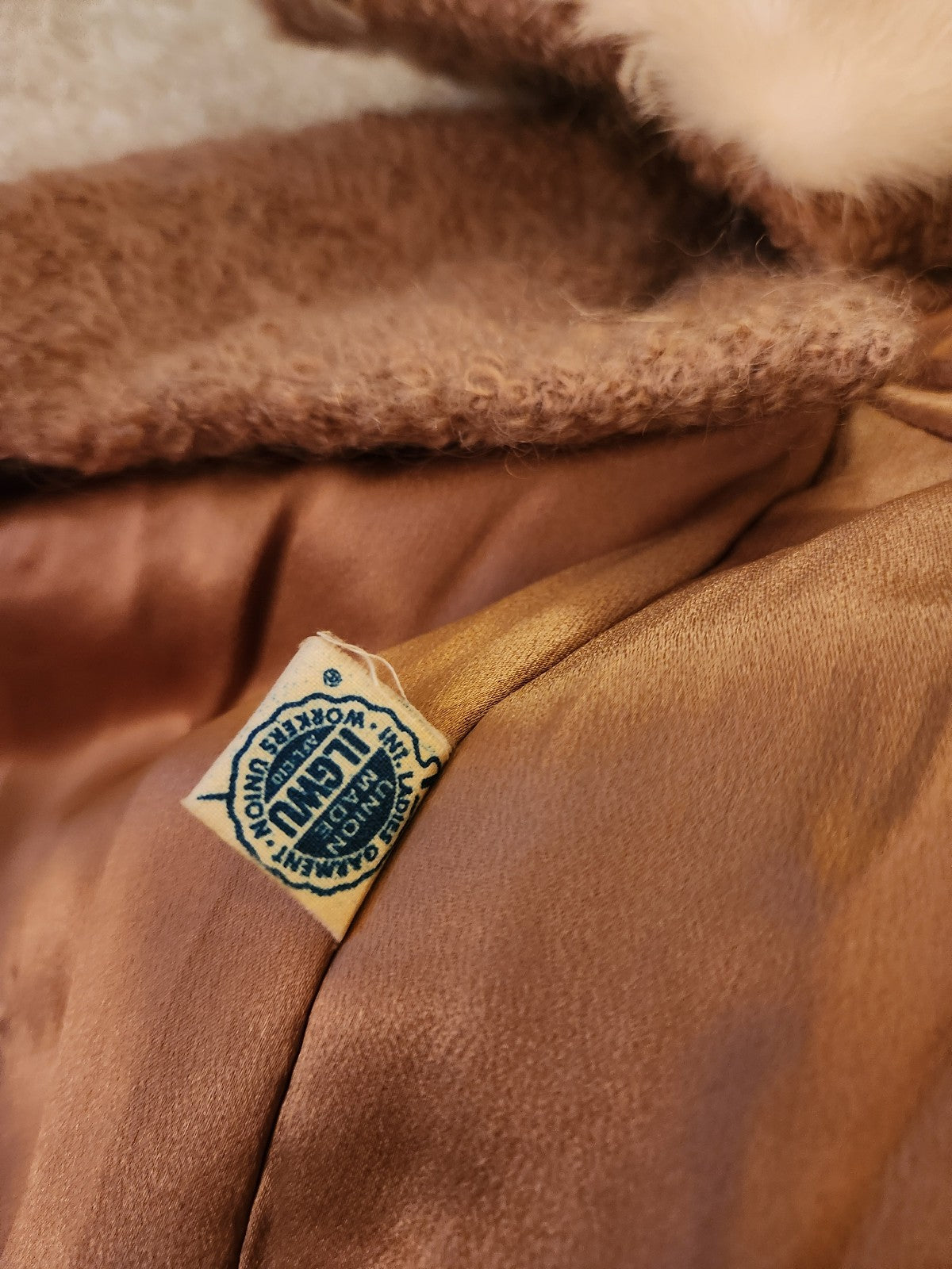 50s/60s Boucle Wool Swing Coat with Mink Collar