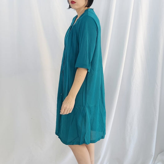 90s Teal Nylon Nightgown