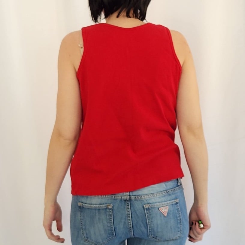 Y2K Red and Orange Ribbed Tank Top