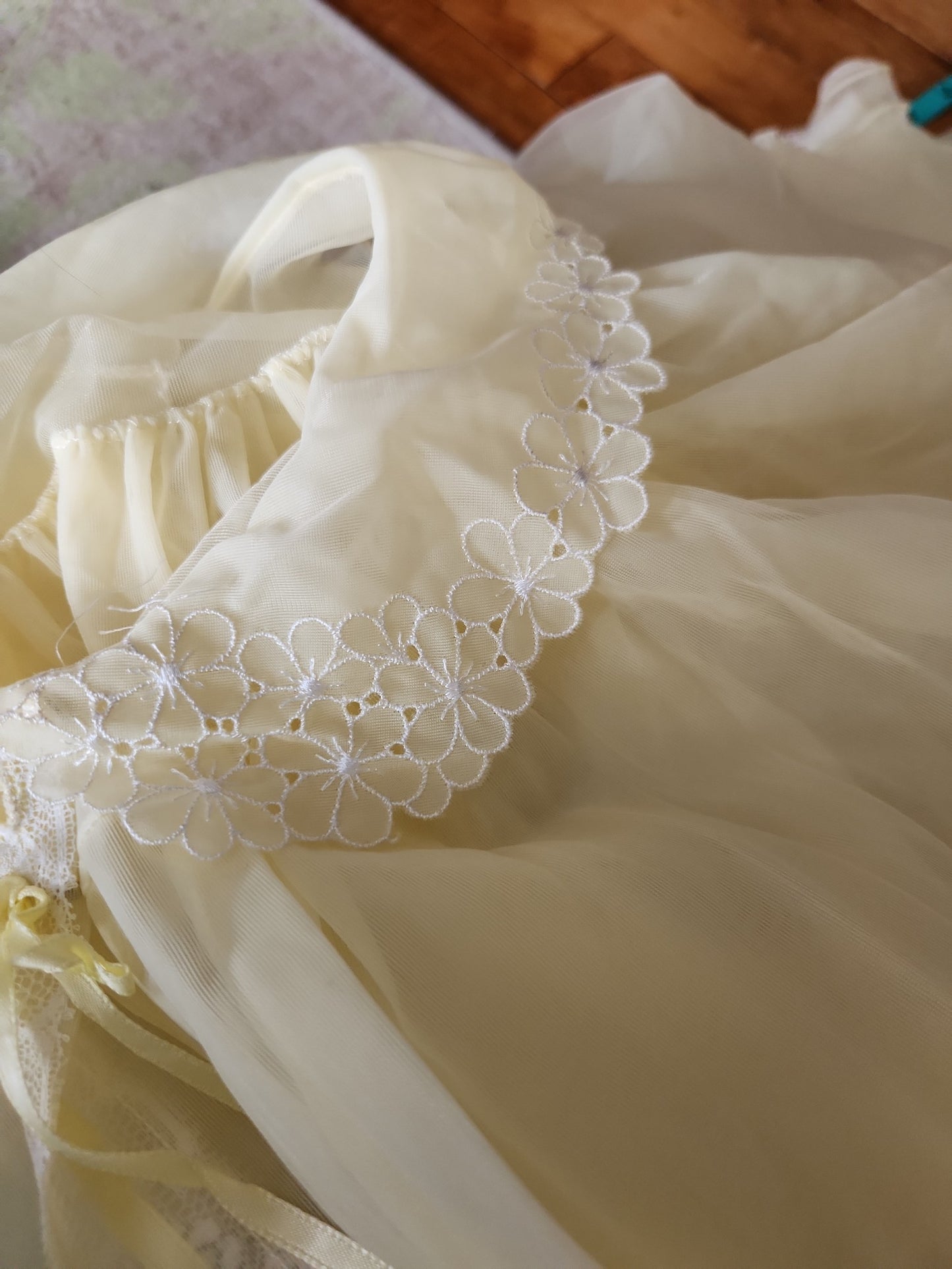 60s/70s Sheer Yellow Robe