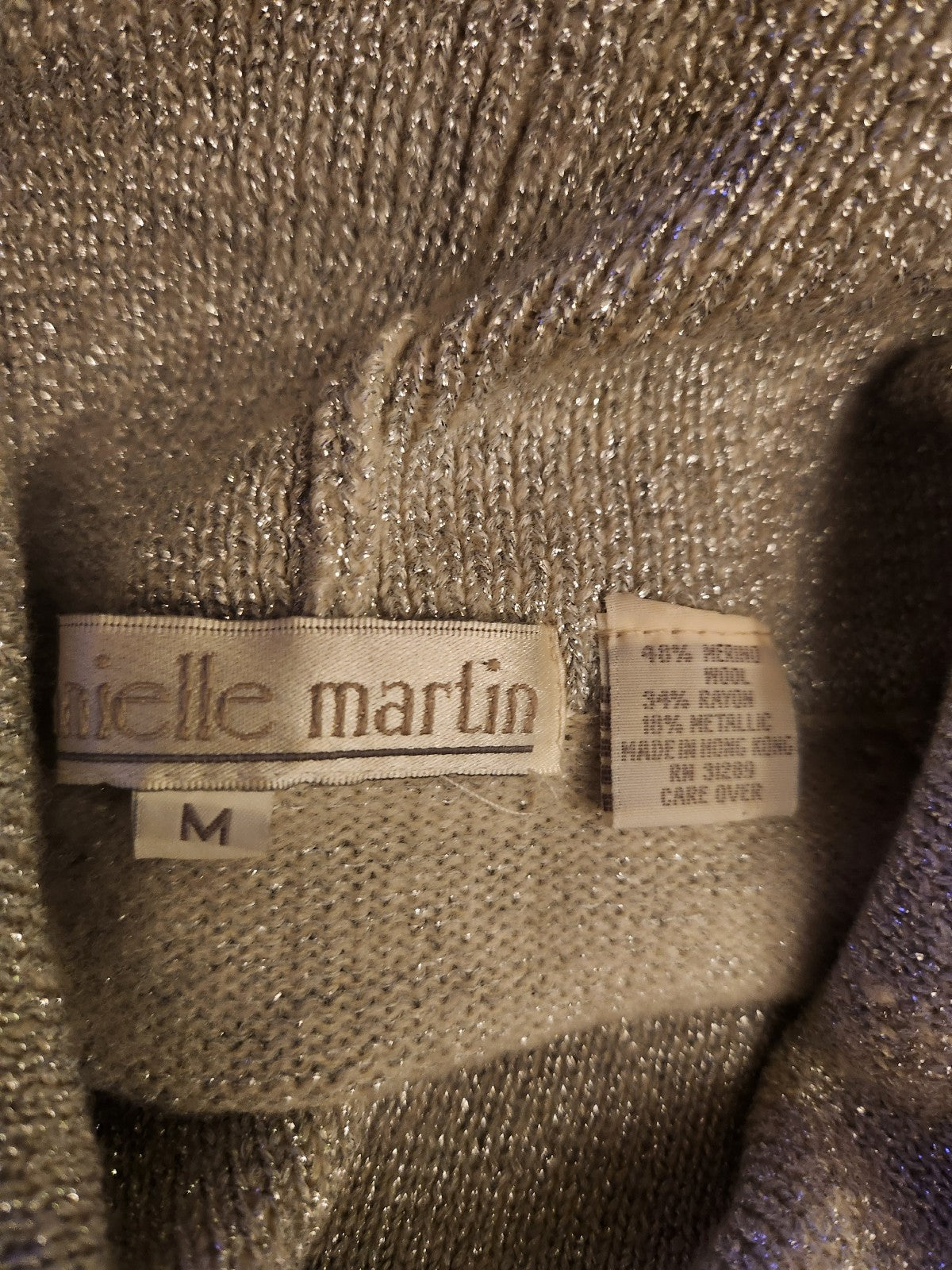 90s Silver Turtleneck Sweater