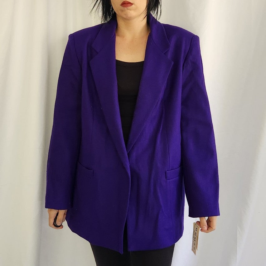 90s Deadstock Purple Wool Blazer