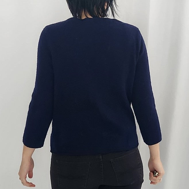 Y2K Abercrombie and Fitch Blue Lambswool Cardigan