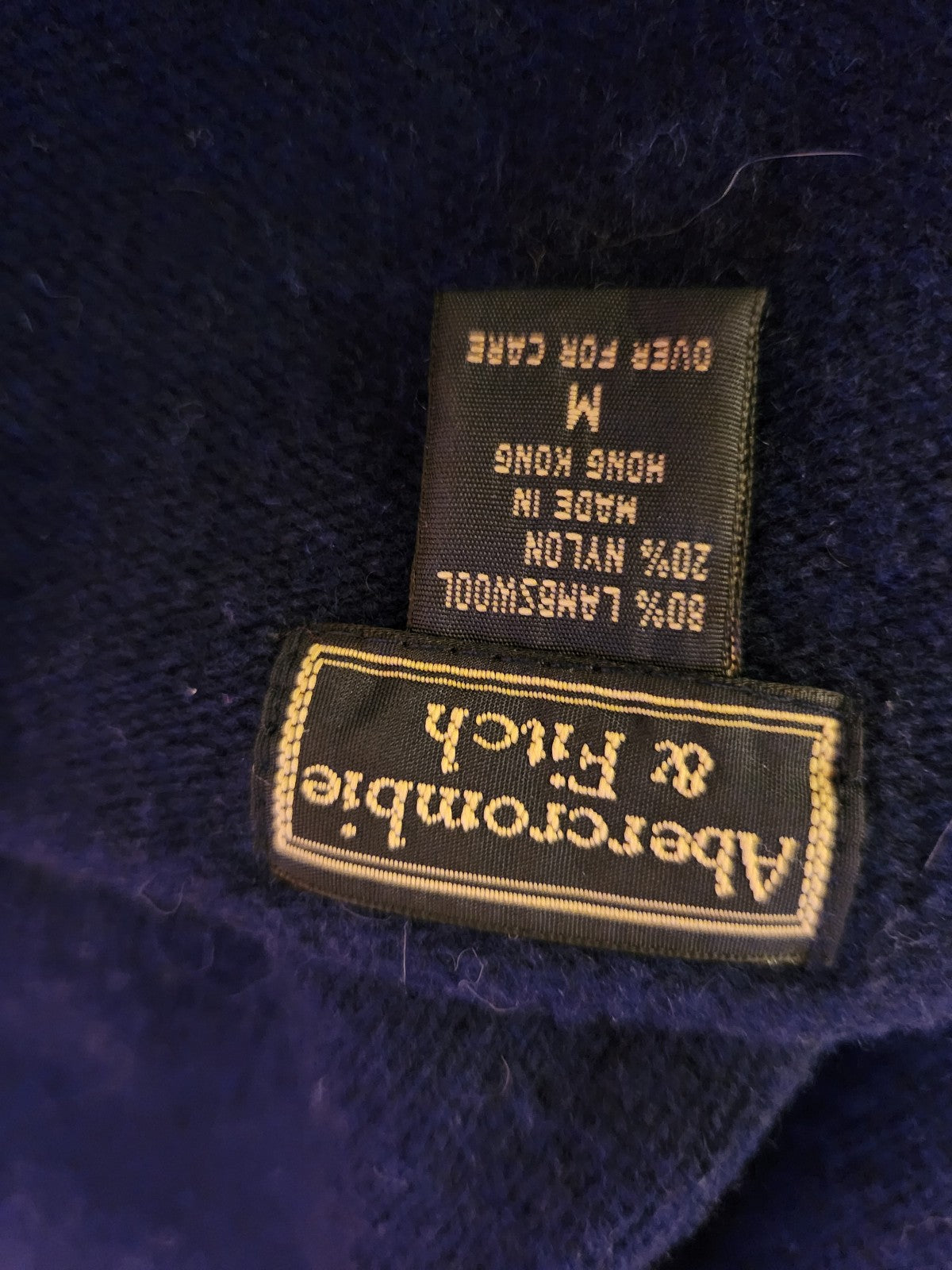 Y2K Abercrombie and Fitch Blue Lambswool Cardigan