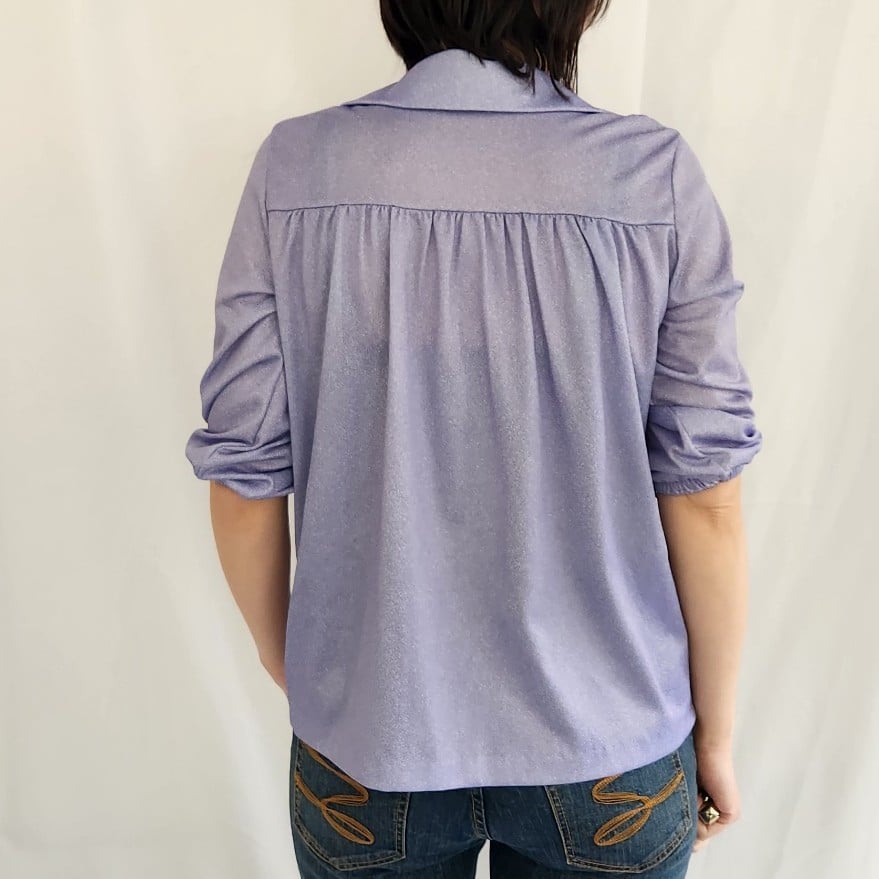 70s Purple Three Quarter Sleeve Blouse