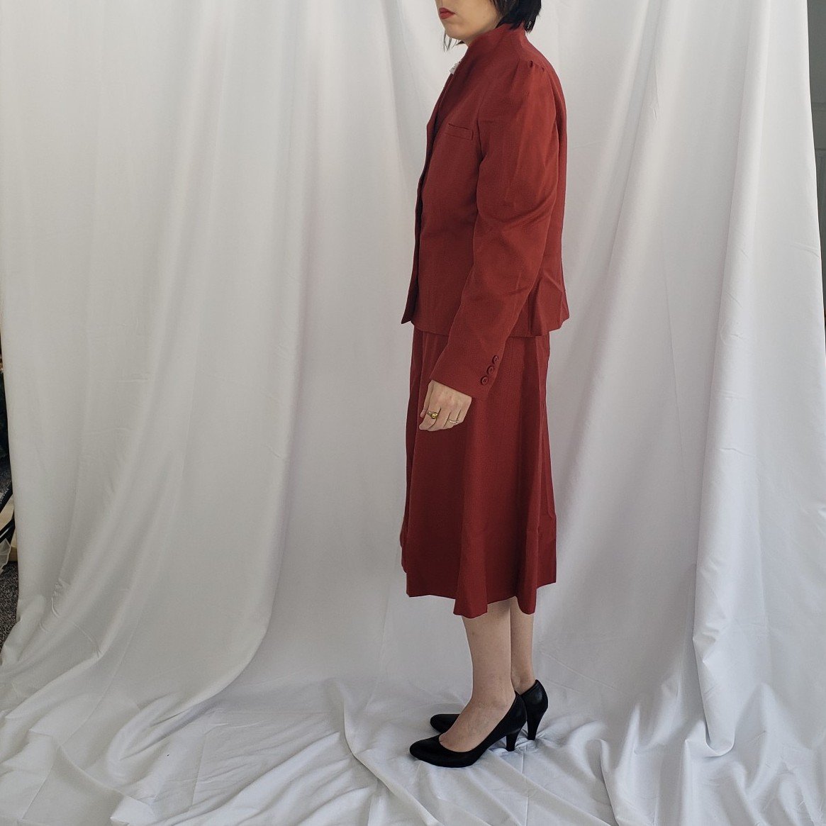 70s/80s Deadstock Rust Colored Skirt Suit