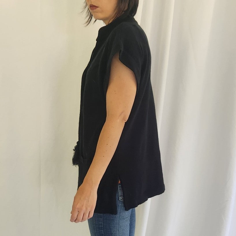 70s Black Sweater Vest