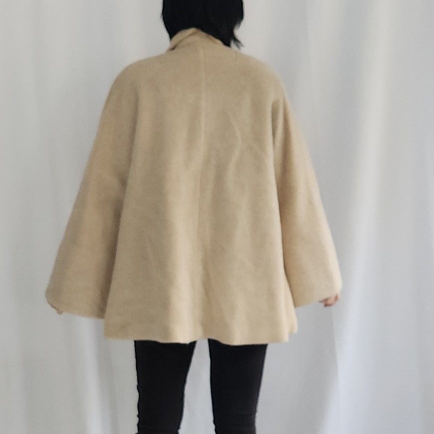 60s Beige Cropped Swing Coat