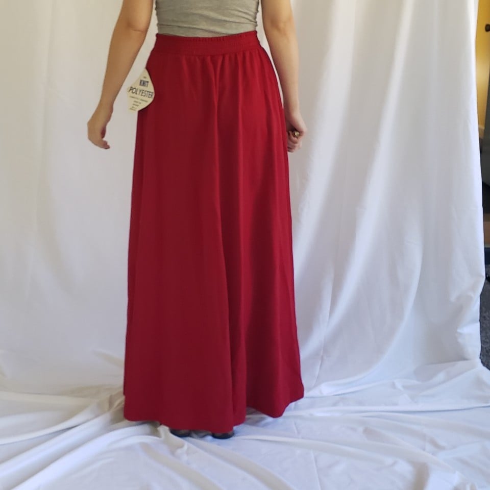 70s Deadstock Red Maxi Skirt