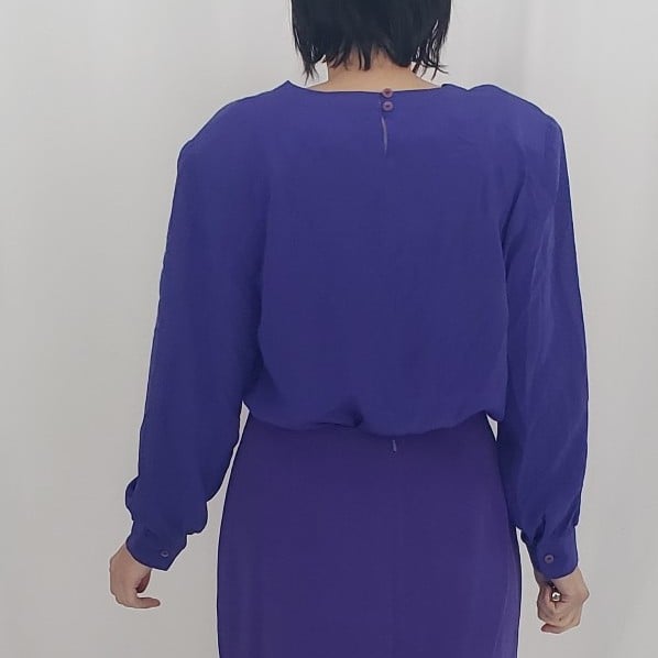 80s Purple Silk Button Down Blouse