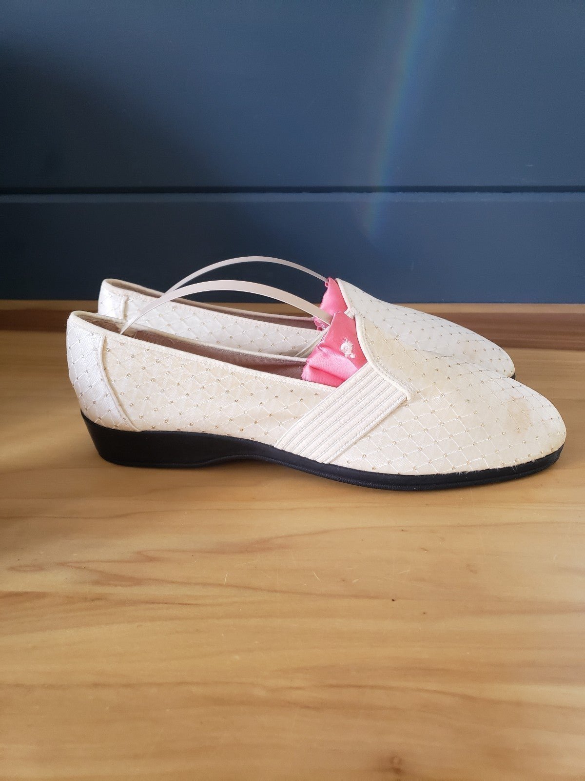 80s/90s Cream Satin Flats