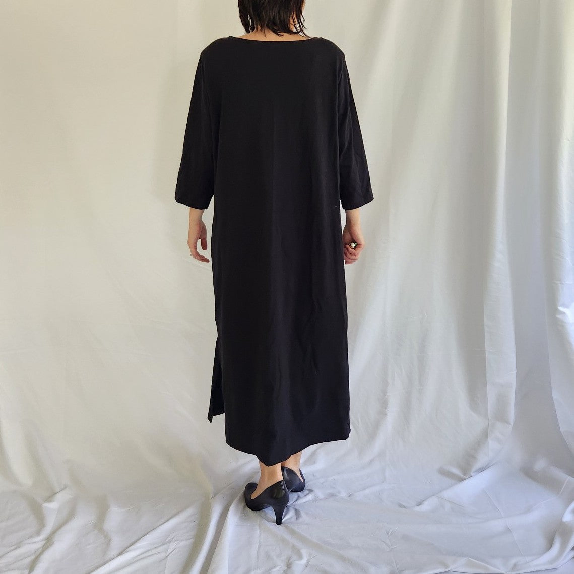 90s Black Scarecrow Fall Midi Dress