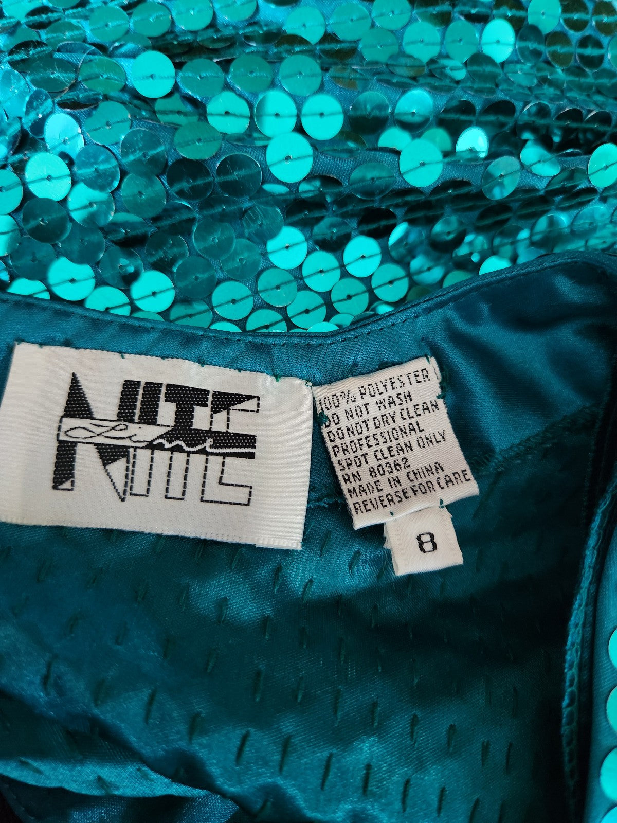 90s Green Sequin Covered Dress