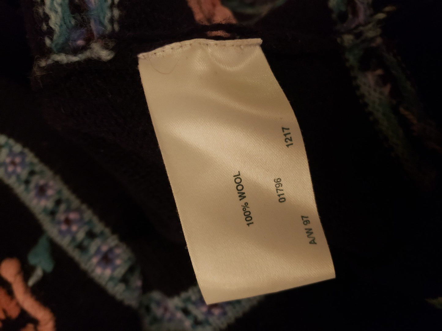90s/00s Blue Wool Floral Sweater
