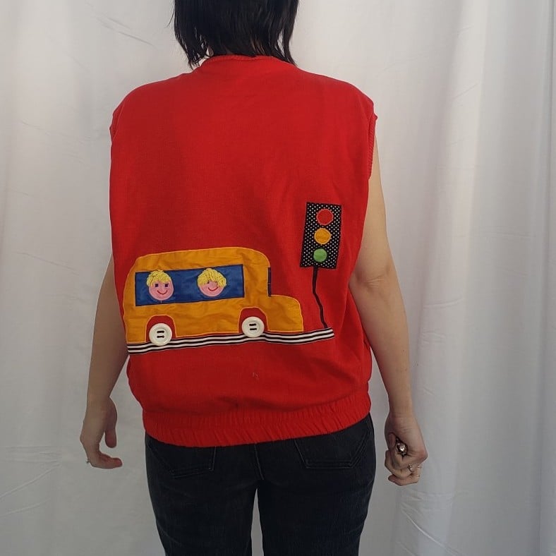 80s/90s School Bus Sweater Vest