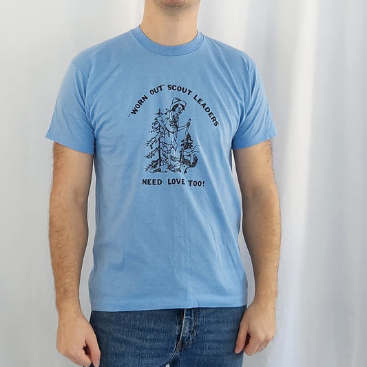 80s Blue Boy Scout Leader Tee