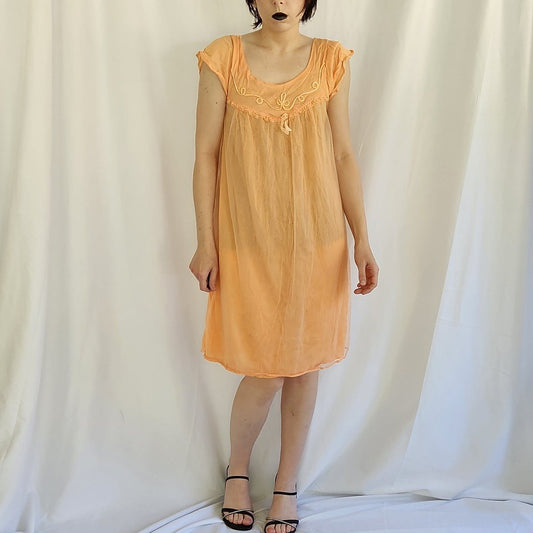 Vintage Coral Orange Nightgown
