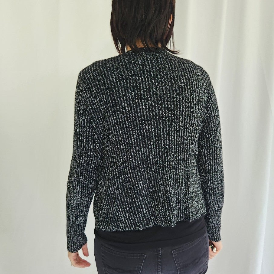 90s Black and Silver Sweater Set