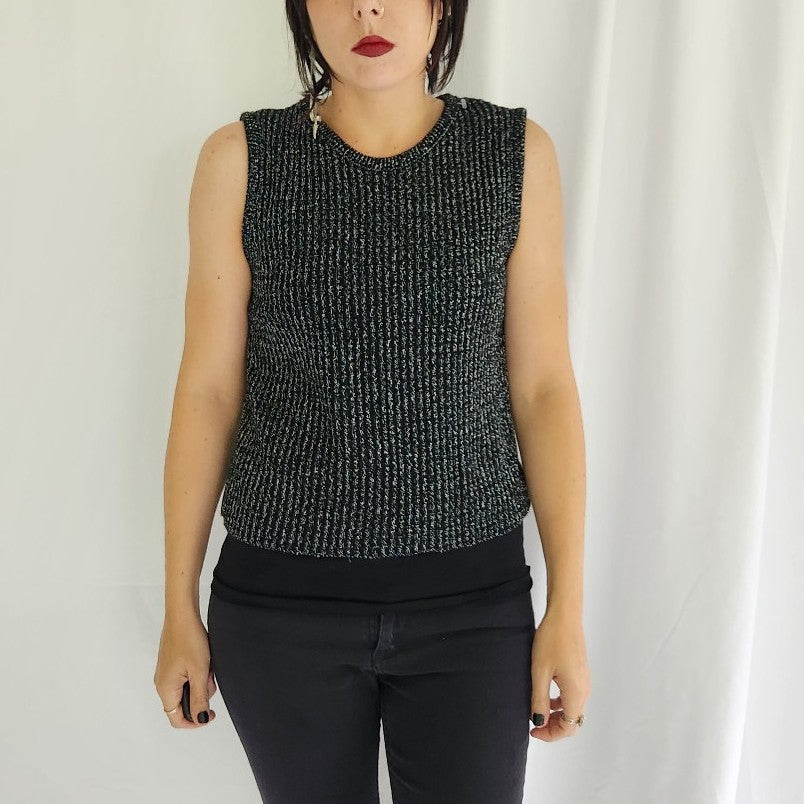 90s Black and Silver Sweater Set