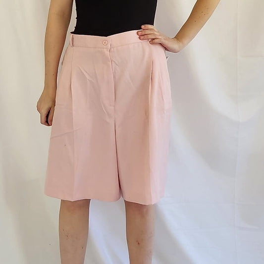 90s Deadstock Pink Pleated Shorts