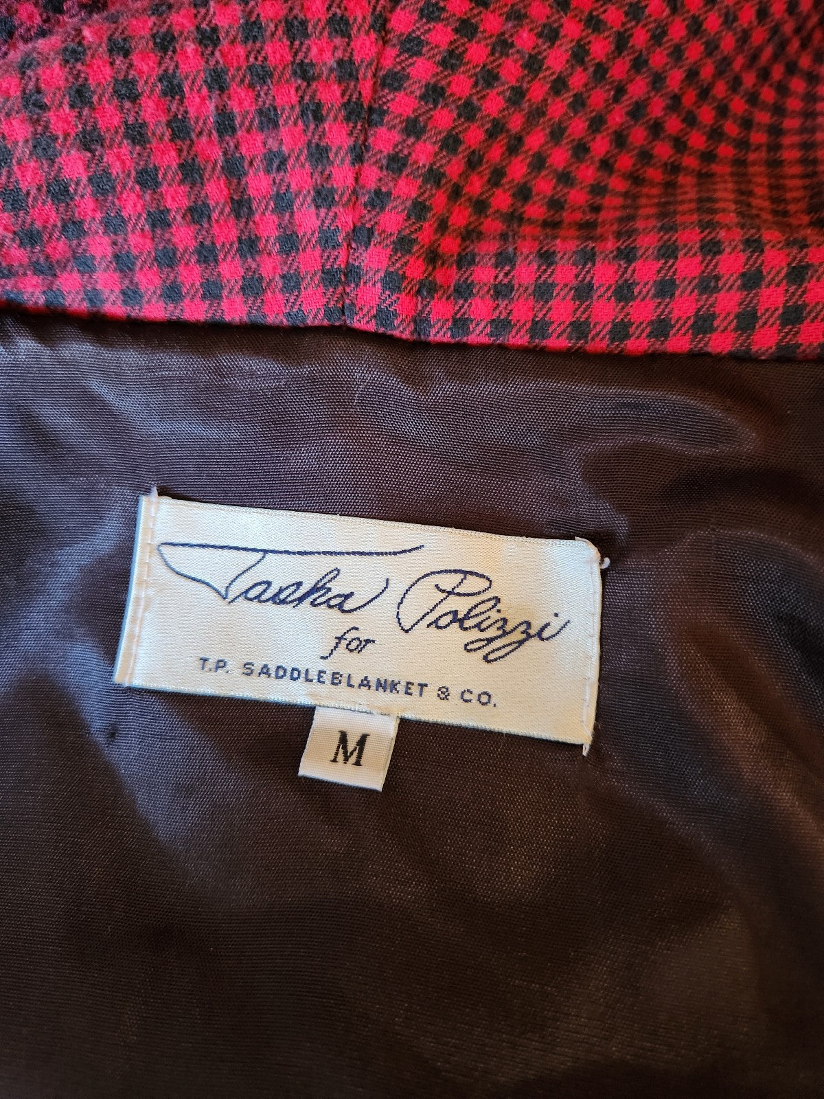 90s Black and Red Saddle Blanket Coat