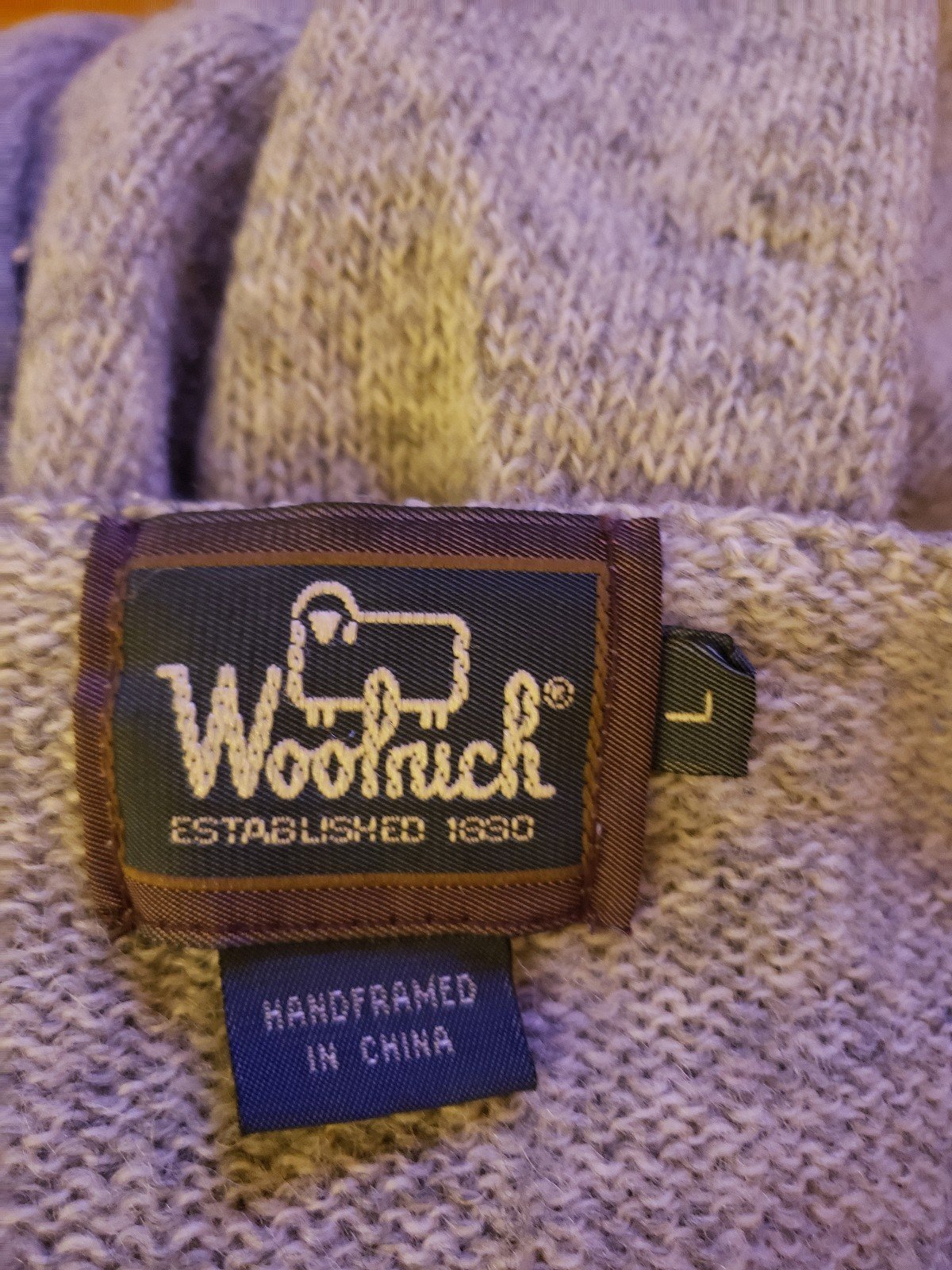 Woolrich Gray and Blue Wool Cardigan