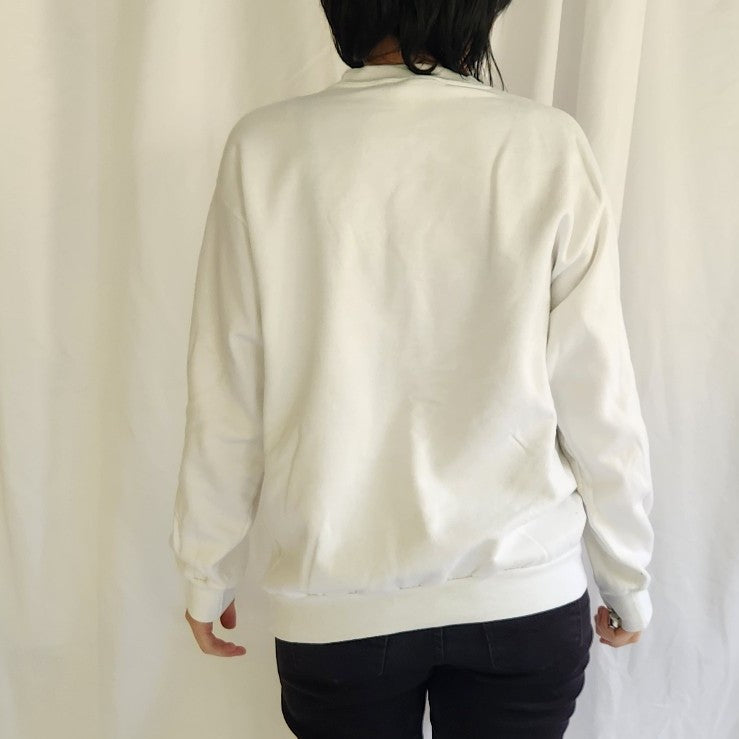 90s White Santa Crew Neck Sweatshirt