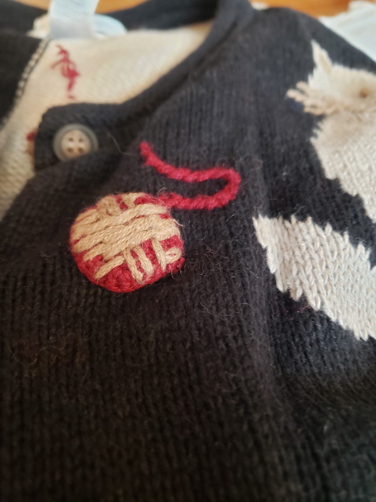 90s Cat Cardigan Set