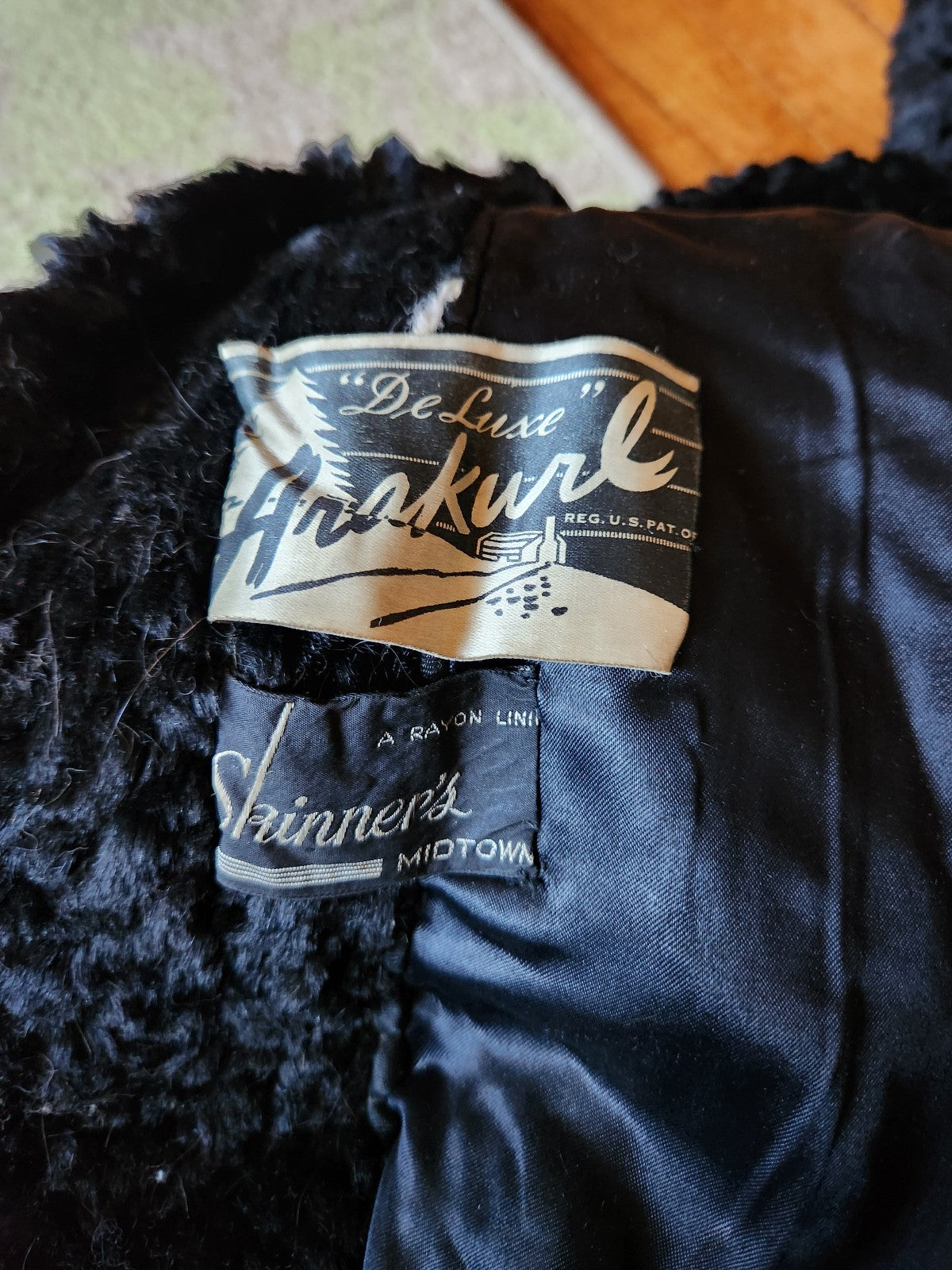 40s/50s Black Curly Lamb Fur Coat