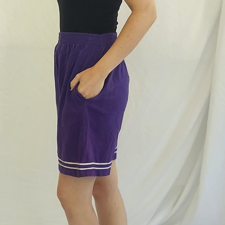 90s Purple Cotton Pull On Shorts