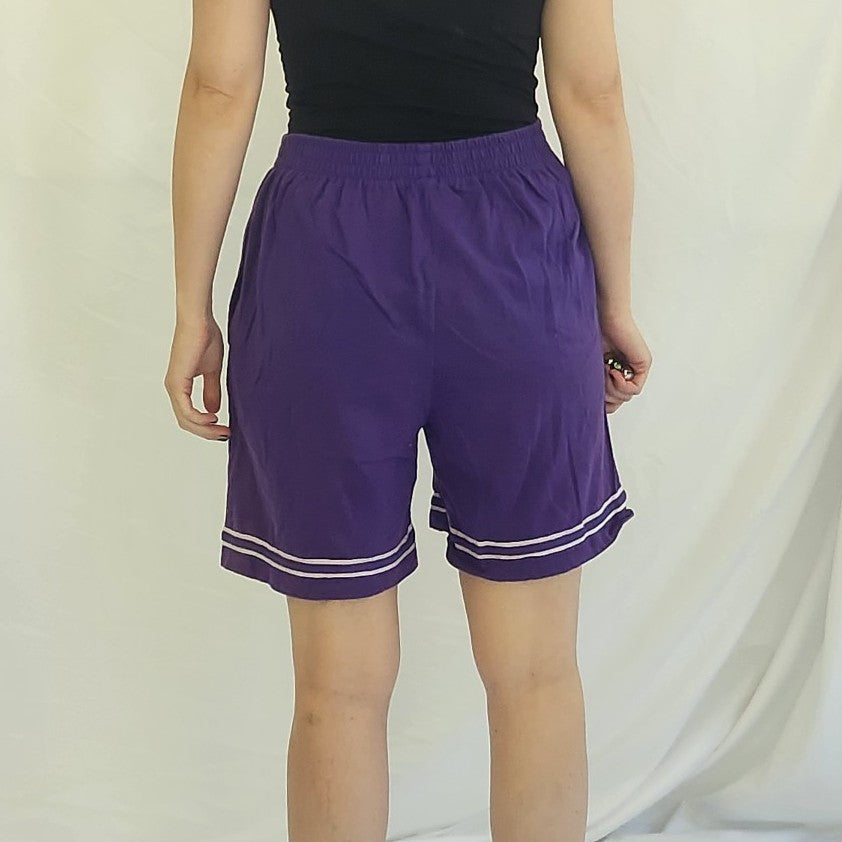 90s Purple Cotton Pull On Shorts