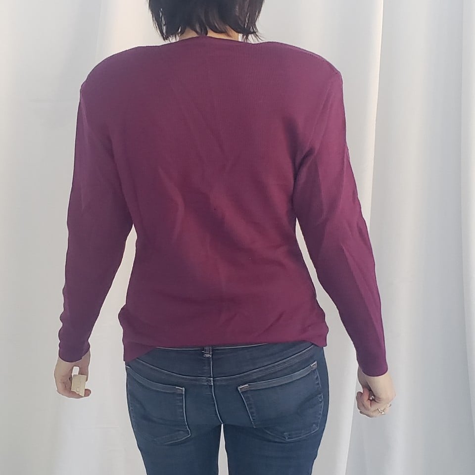 90s Deadstock Purple Wool Long Sleeve Top