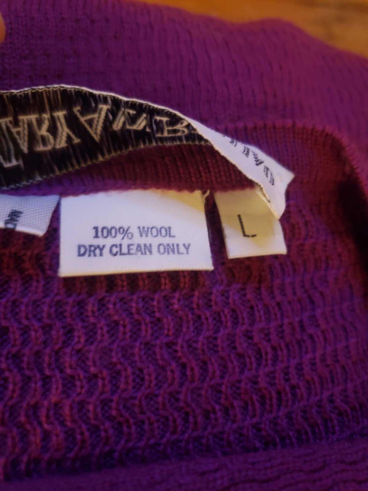 90s Deadstock Purple Wool Long Sleeve Top