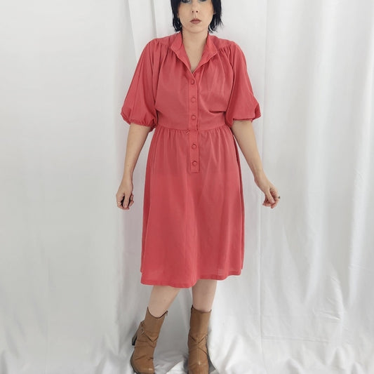 70s/80s Coral Day Dress